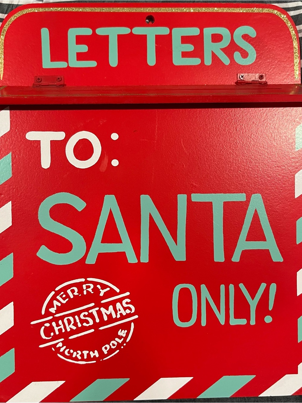 Holiday 'Letters to Santa' Red Mailbox Sign by